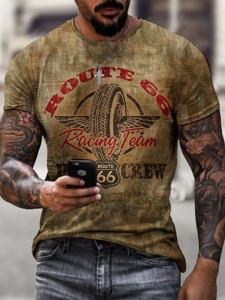 Personalized 3D Digital Printing Round Neck Casual Summer Men's Sports Short-sleeved T-shirt